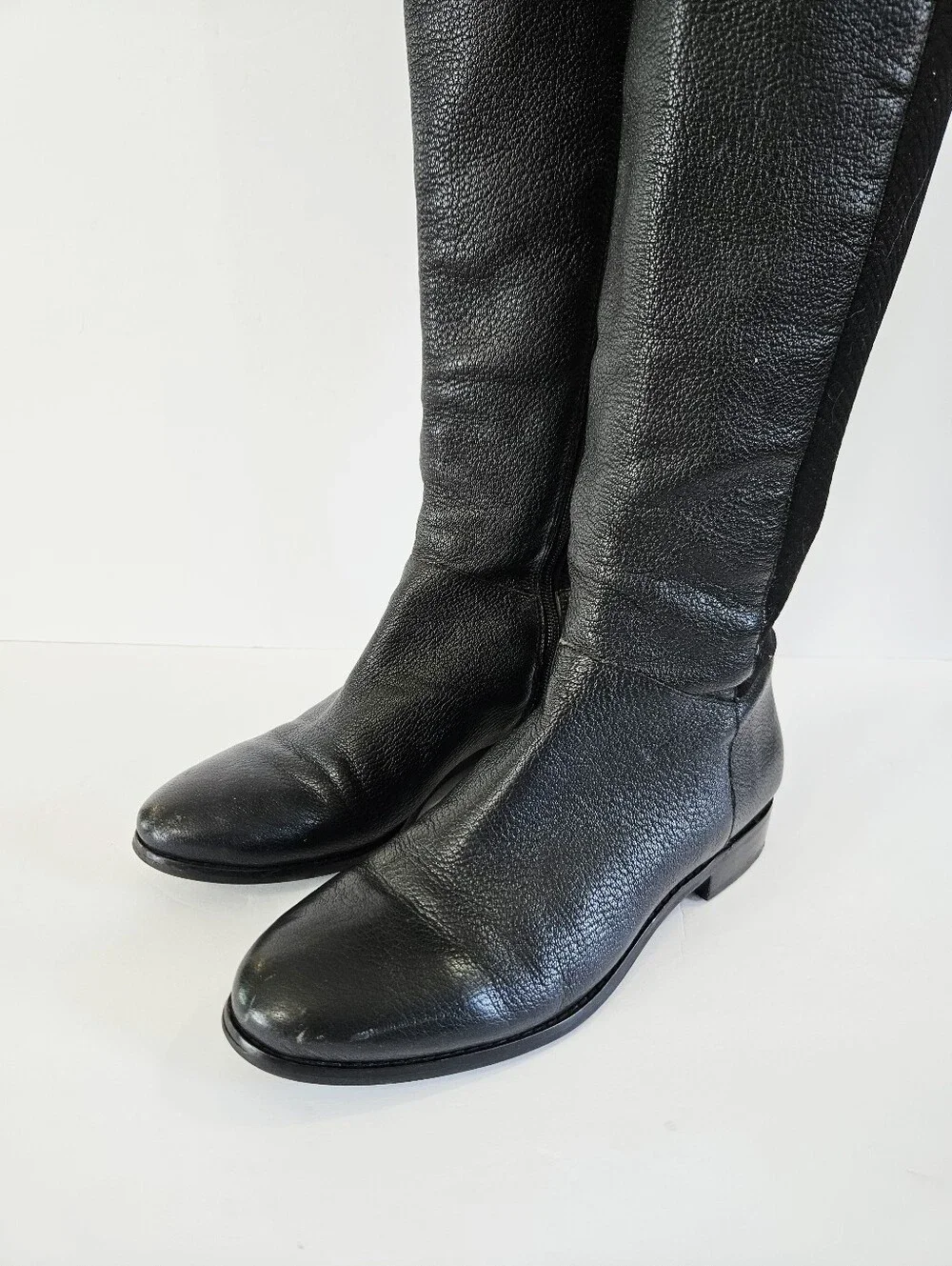 Cole Haan Duchess Over The Knee Leather Quilted Almond Toe Riding Boots 8.5